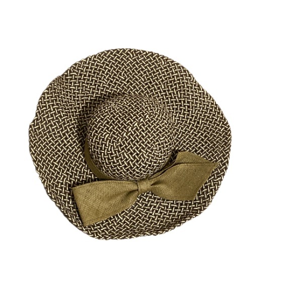 Apt. 9 Straw Sun Hat Woven Bow Detail Wide Brim - OSFM - Picture 1 of 3